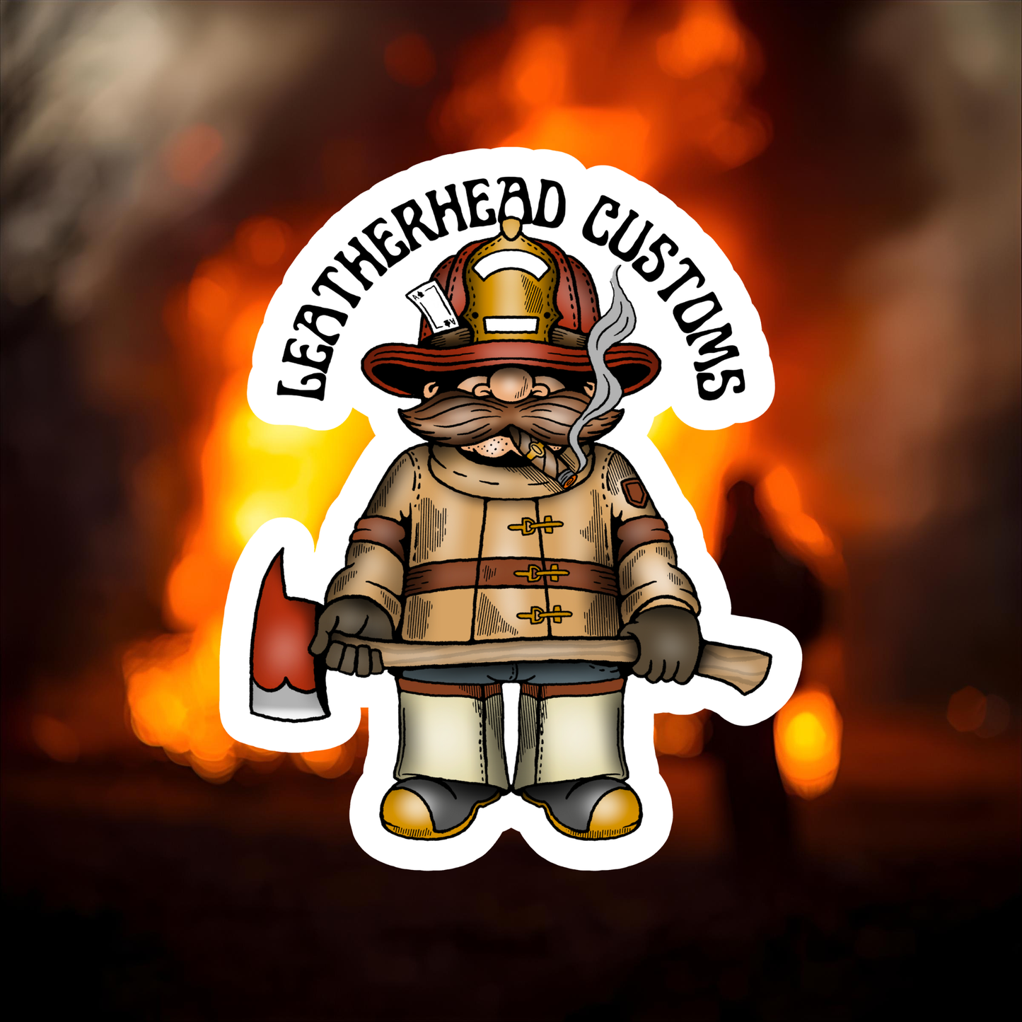 Old Fashioned Firefighter Sticker