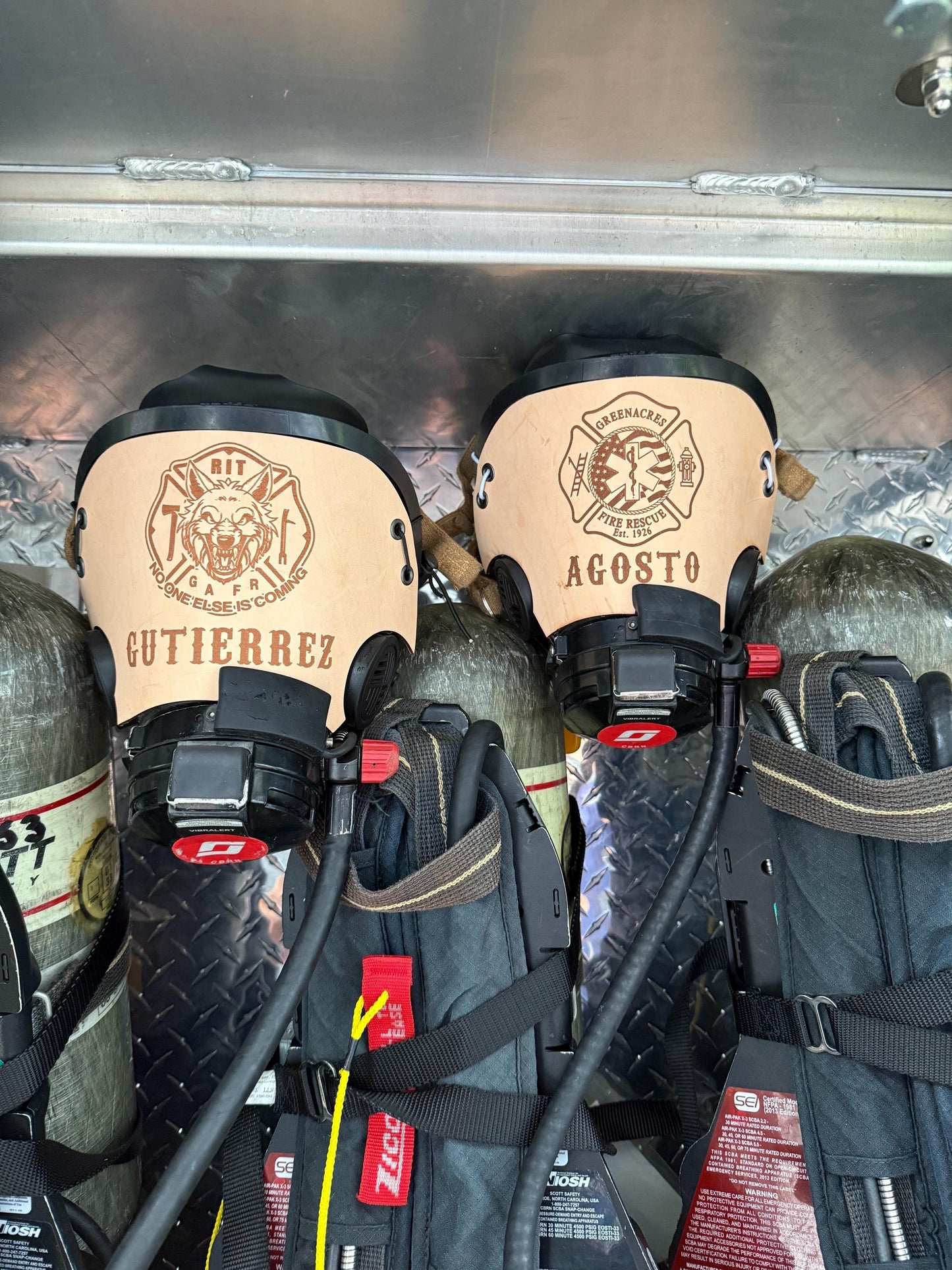 Firefighter SCBA Scott AV-3000 Leather Mask Cover Protector with HUD Cutout