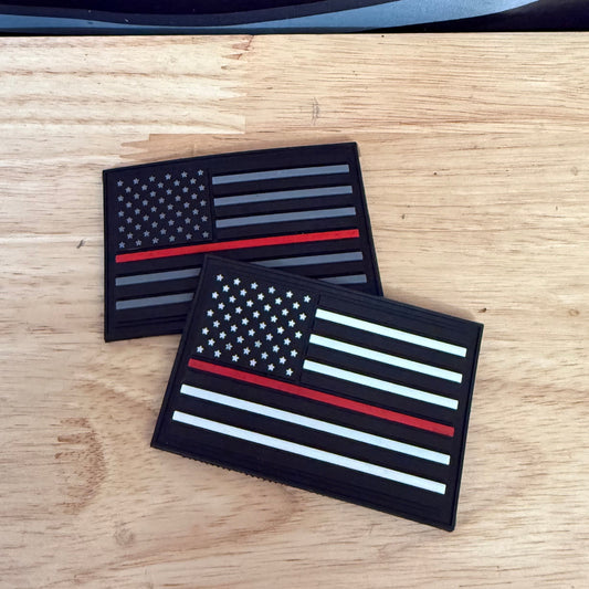 Thin Red Line American Flag PVC Patch Hat