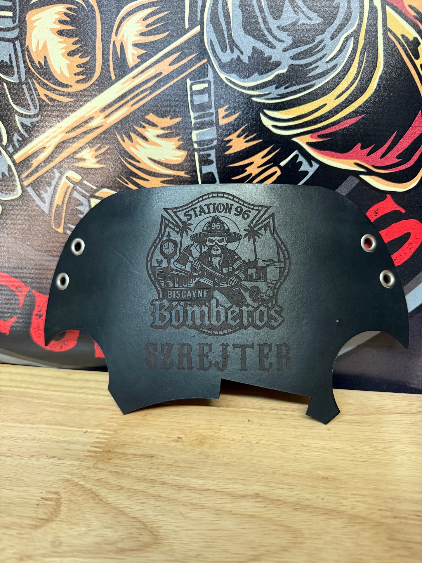 Firefighter SCBA Scott AV-3000 Leather Mask Cover Protector with HUD Cutout