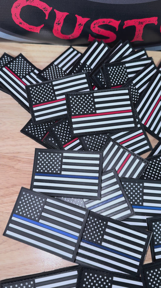 Thin Line American Flag PVC Patches